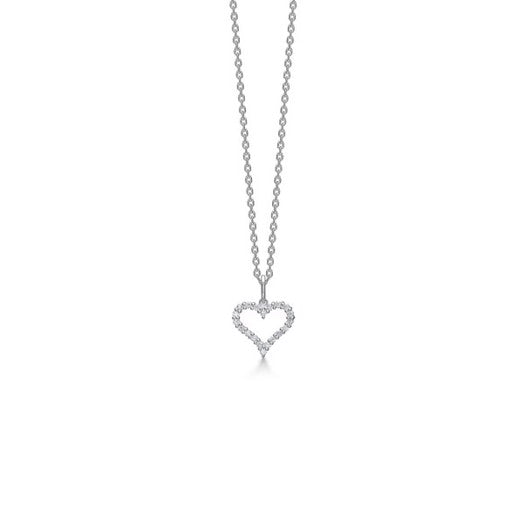 Tender Heart vedhæng i 14 kt hvidguld med 0,20 ct diamanter fra Mads Z